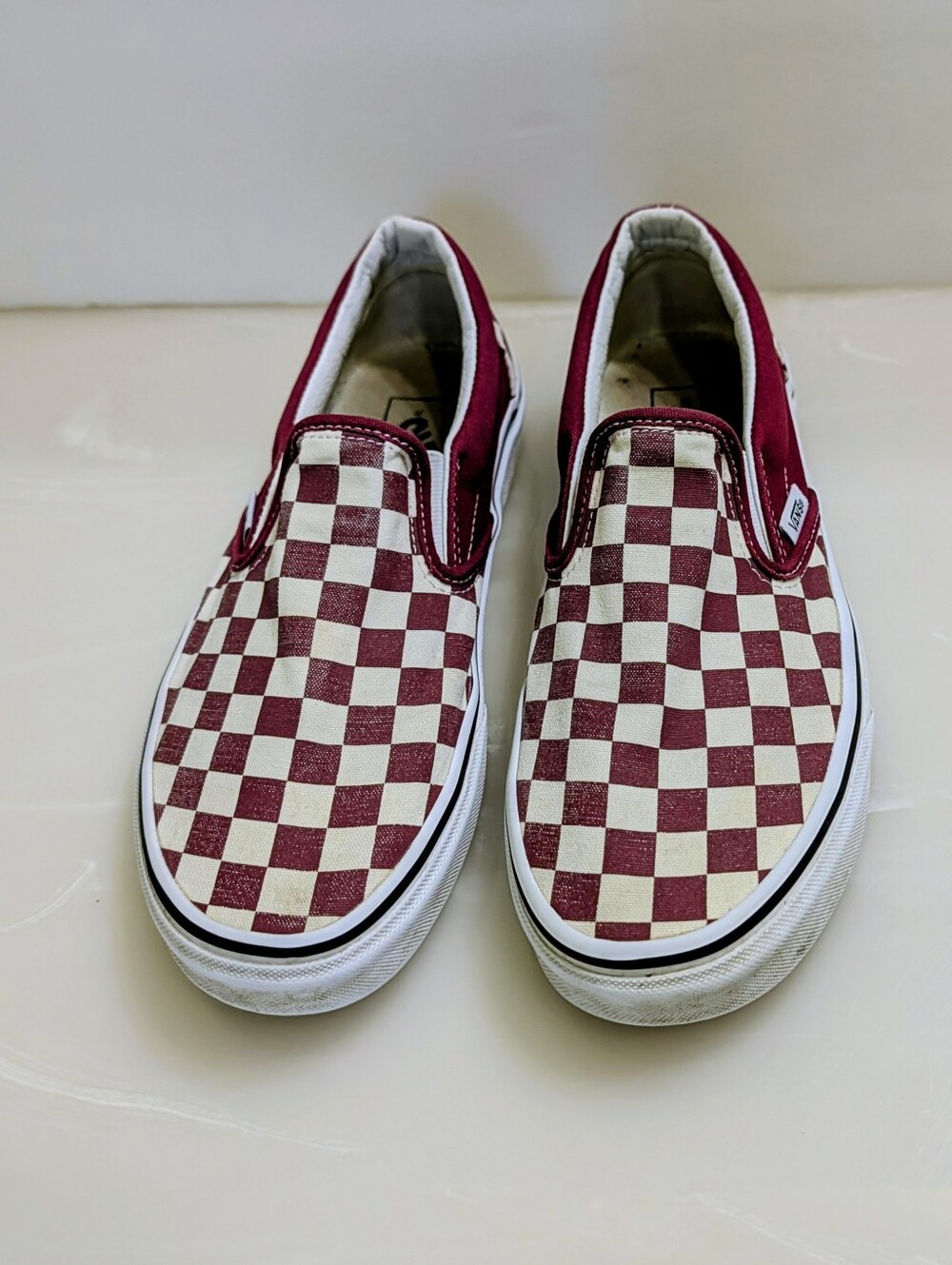 Vans Crimson White Checkered Men's 6.5